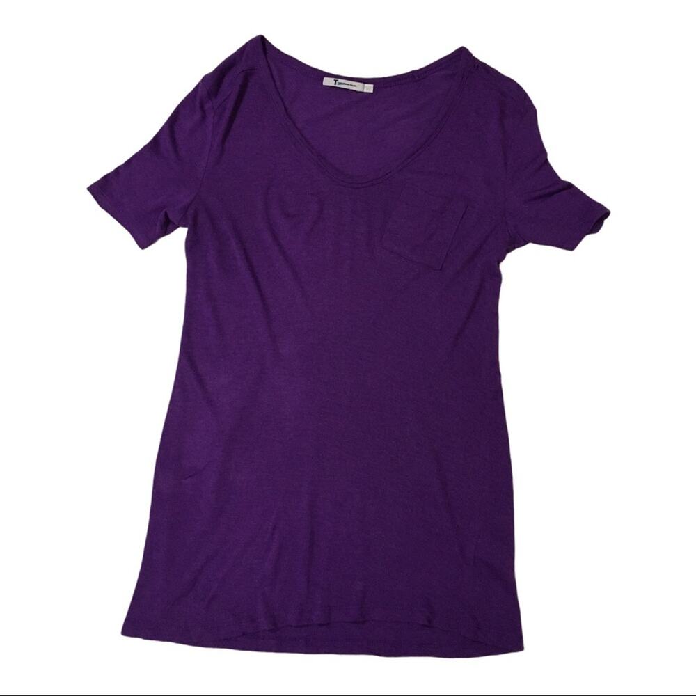 T Alexander Wang Purple Short Sleeve Tunic Tee - XS